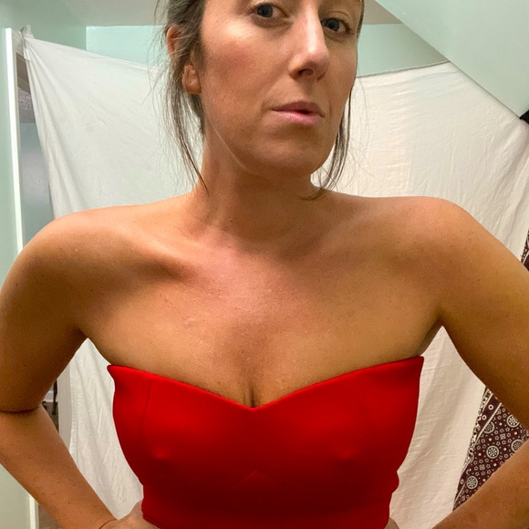 Strapless mermaid Express dress 8 red - Picture 2 of 4